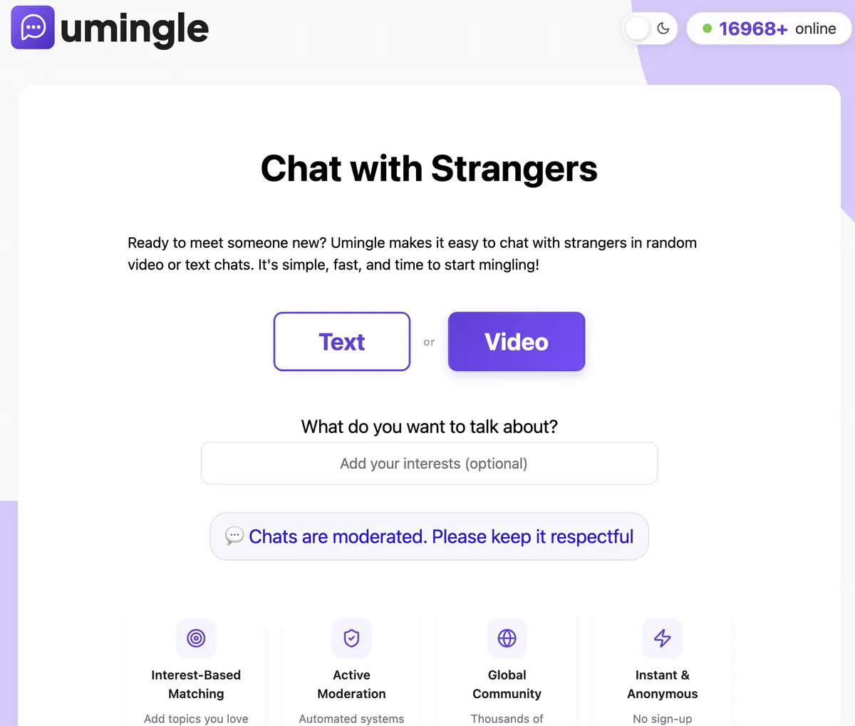 umingle-main-page